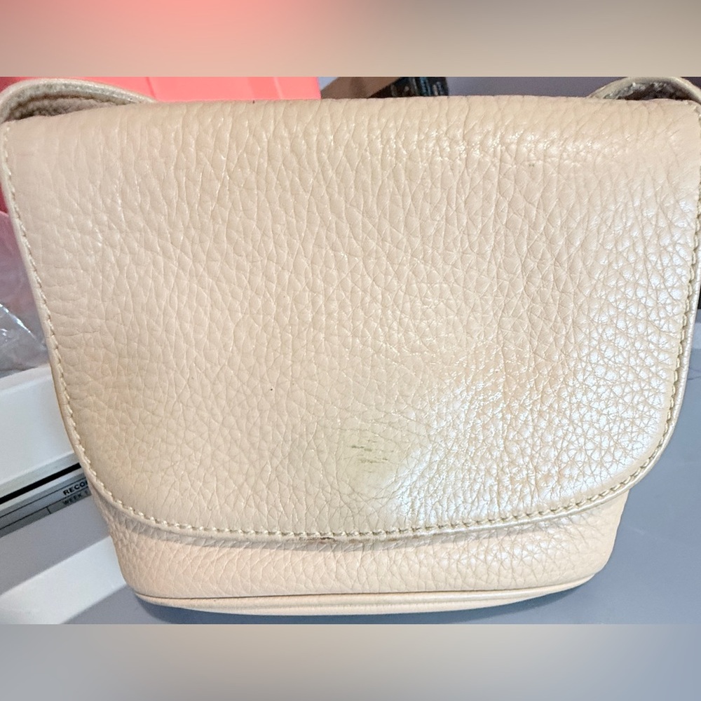 Vintage Coach Sonoma crossbody bag bone pebbled leather w/fabric interior - Picture 12 of 13